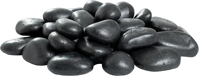 MSI Decorative Polished Black Pebbles, 1.2 inch - 2 inch, 40 lb. Bag