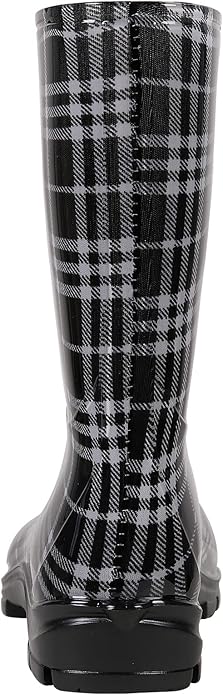 Asgard Women's Mid Calf Rain Boots Printed Waterproof Rubber Boots Short Garden Shose