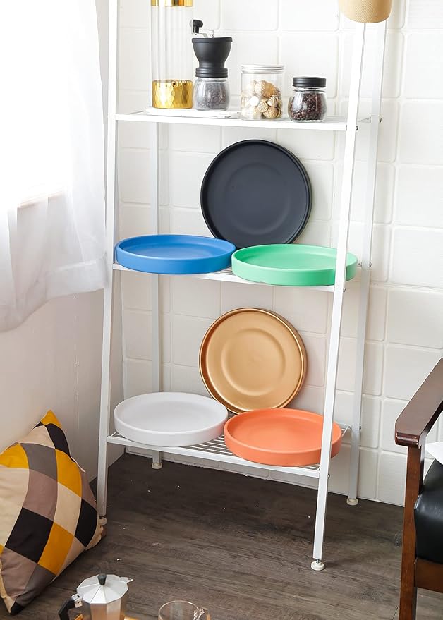 12 Inch Large Ceramic Saucer - Ceramic Drainage Tray for Plant Pot (Matte White)