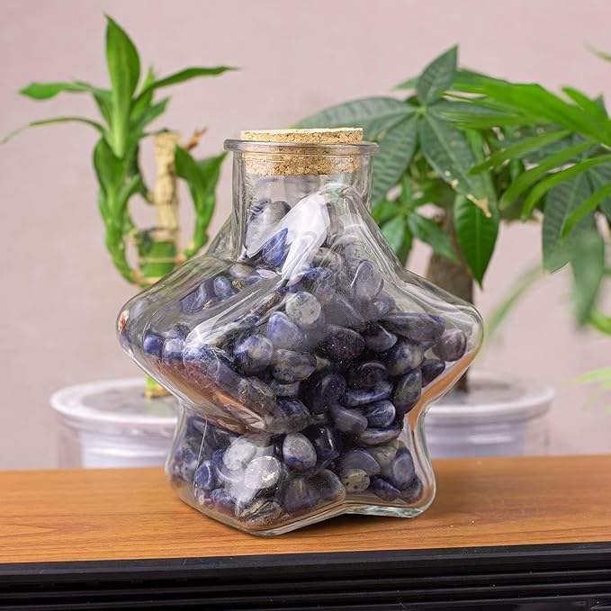 Polished Sodalite Crystals - 72 Pcs, 0.5" 10 oz Handpicked Natural Tumbled Gemstones Rocks, Pebbles for Reiki, Chakra, Healing Home Decor