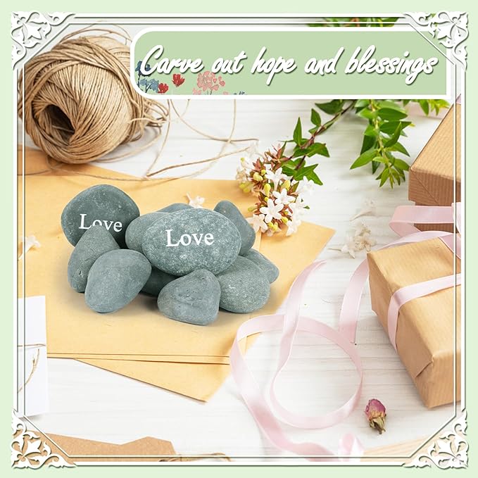 11LB Stones Pebbles River Rocks, 100% Natural Hand-Picked Premium Decorative Pebbles, Ideal for Garden Landscaping, Home Decor, Aquariums, Painting, Crafting and Gifts, Green