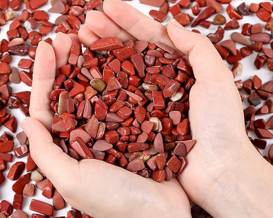 250G Red Jasper Crystals Polished Rocks 0.28-0.35" Tumbled Stones Chips Stone Crushed Crystal Natural Quartz Gem Gravel Home Decoration Aquarium Tank Succulent Plants Vase Filler Landscape Ornament
