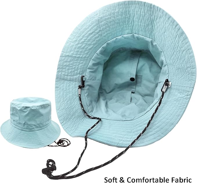 woogwin Waterproof Bucket Rain Hat with Chin Strap Quick Dry Packable Boonie Sun Hat Safari Hat UV Protection
