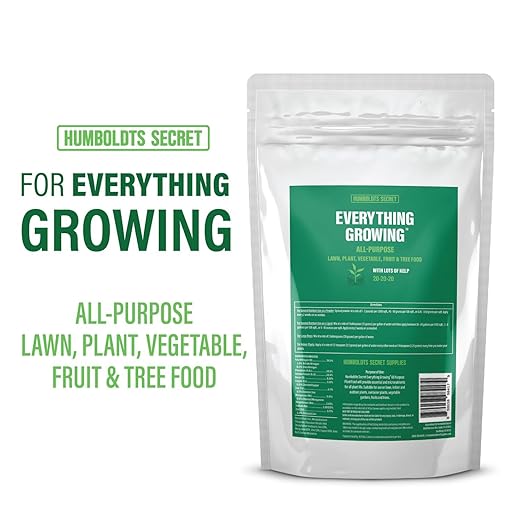 Humboldts Secret Everything Growing Plant Food 20-20-20 Plant Fertilizer - Balanced Blend of Nitrogen, Phosphorus, Potassium, and Kelp - for Lawns, Gardens, Fruit Trees and House Plants (5 lb)