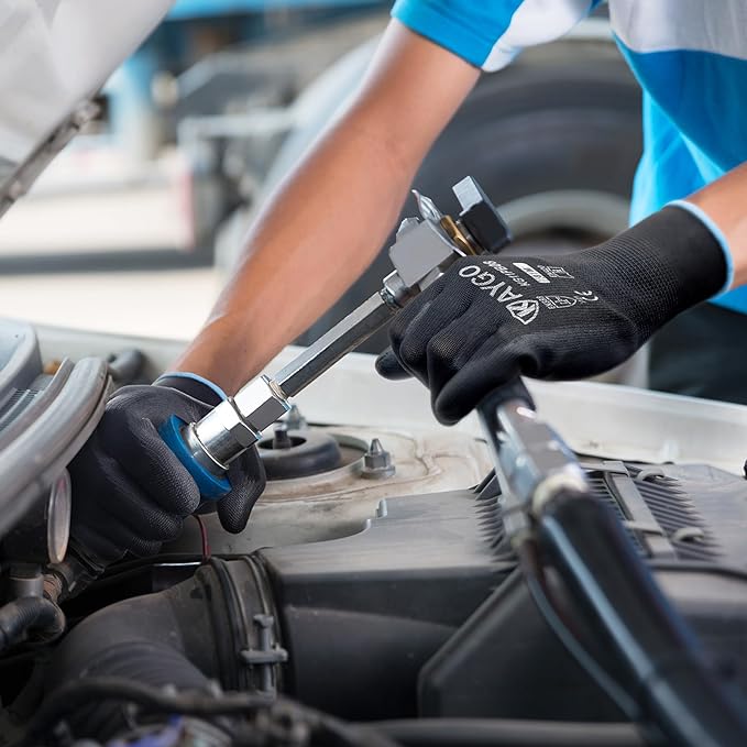 KAYGO Safety Work Gloves PU Coated-60 Pairs, KG11PB, Seamless Knit Glove with Polyurethane Coated Smooth Grip on Palm&Fingers, for Men and Women, Ideal for General Duty Work Black,XX-Large