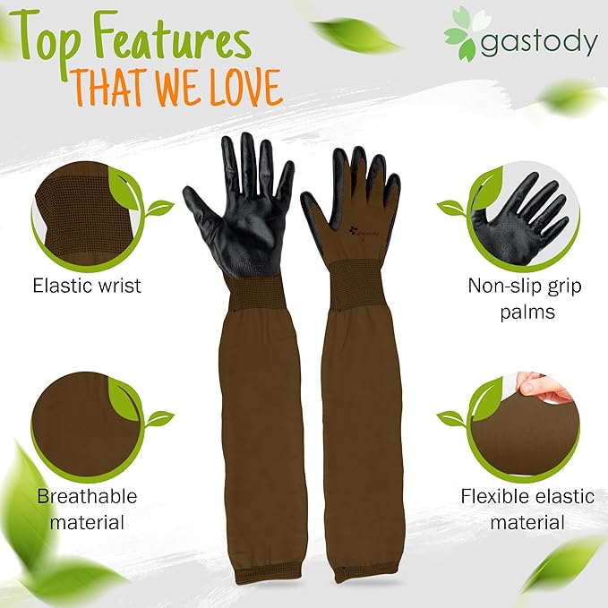 Long Sleeve Gardening Gloves Women and Men - Long Cuff Garden Gloves, Multipurpose Heavy Duty Outdoor and Indoor