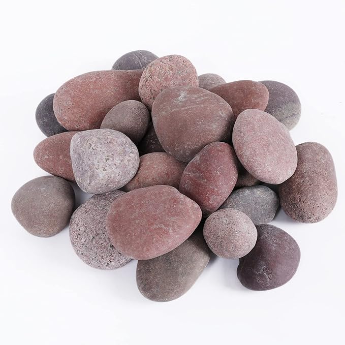 11lbs Smooth River Rocks, 1-2 Inch Hand-Picked Premium Pebbles for Garden and Landscape Design, Kindness Stones for Painting,DIY Arts, Red