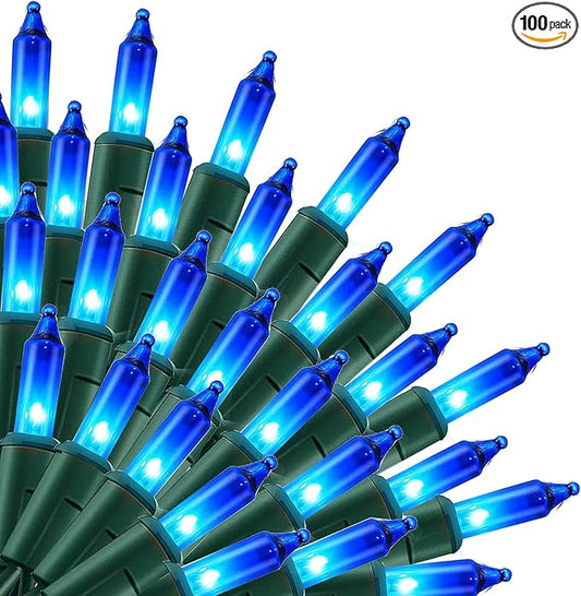 Uptotop Christmas Mini String Lights, 20 FT 100 Count Connectable Waterproof Plug in Christmas Decorations for Indoor Outdoor Garden Yard Patio Party Decor (Blue)