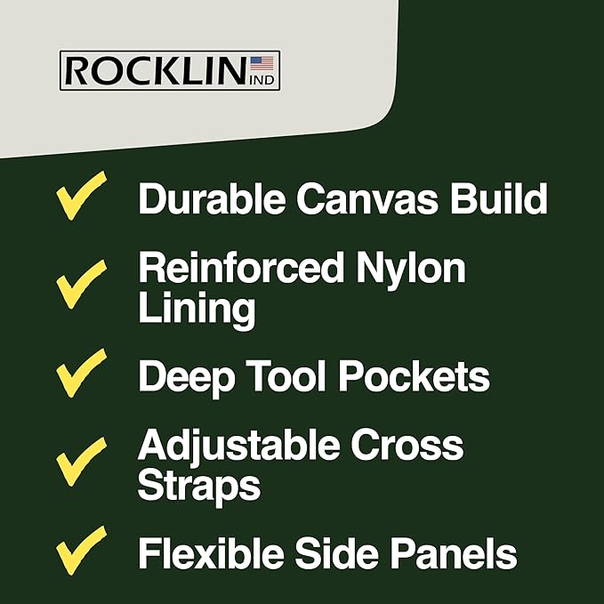 Rocklin Green Garden Apron – Heavy Duty Canvas Garden Apron For Women & Men | Waterproof Lining With Deep Harvest Pouch | Adjustable Straps For Comfortable Fit