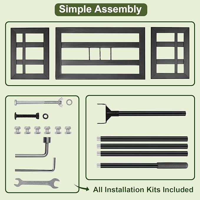 Lawn Leveling Rake-17"x10" Heavy Duty Leveler Reinforced Landscape Tool, Steel Lawn Rake with Serrated Edge & Smooth Plate for Level Soil Compost Sand Grass Dirt Yard Garden 6.5FT Adjustable Handle