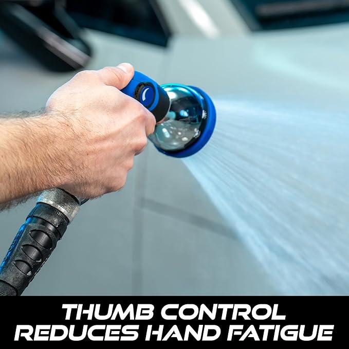 VIKING Hose Nozzle, Garden Hose Nozzle with 10 Spray Patterns, Adjustable Heavy Duty Thumb Control for Washing Car, Watering Plants, Washing Pets, and Home Use