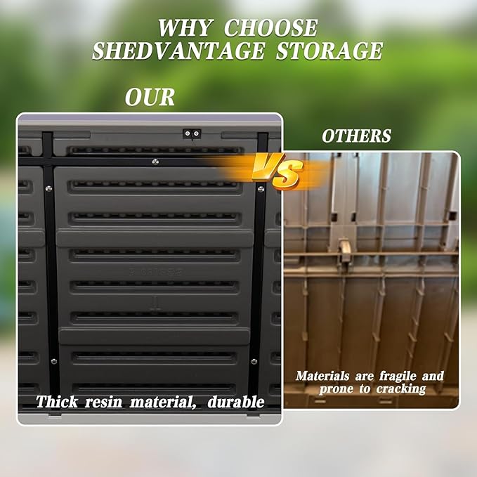 100 Gallon Large Resin Deck Box - Lockable Waterproof Outdoor Storage Bench for Patio Cushions, Garden Tools & Pool Accessories - Wood-Look Texture, Weather-Resistant for Backyard & Porch