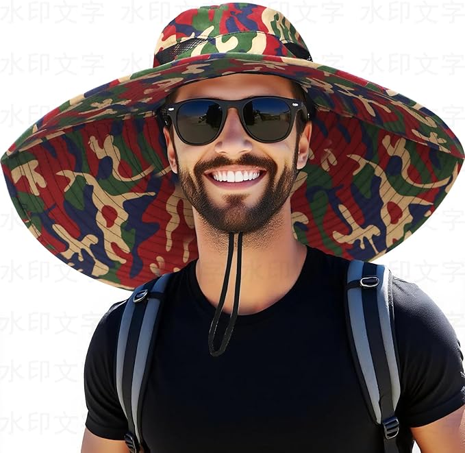 Super Wide Brim Fishing Hat for Men and Women,UPF50+ Waterproof Bucket Hat for Fishing, Hiking, Camping