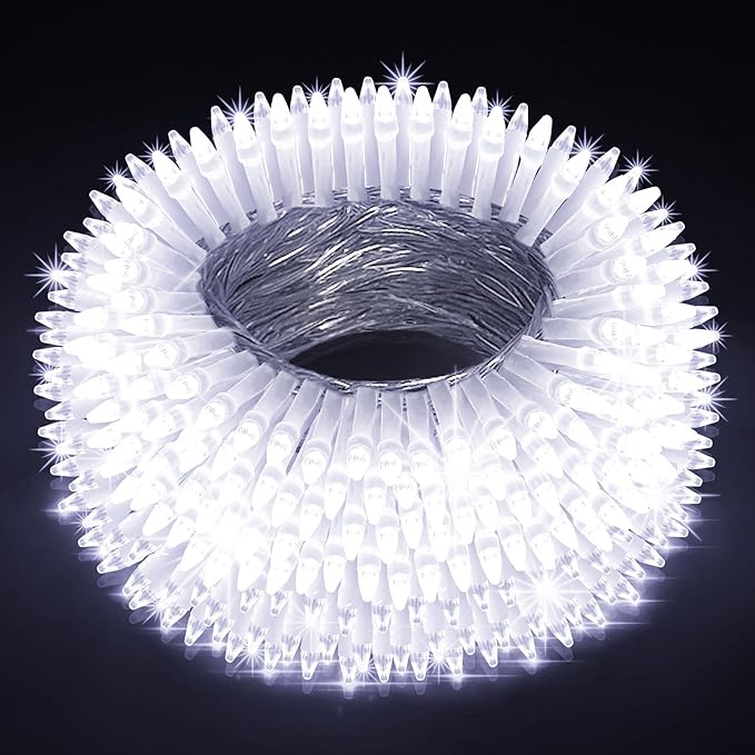 200 LED 66ft Christmas String Lights Indoor Outdoor, 8 Modes Christmas Fairy Lights with Timer & Momory, IP44 Waterproof Christmas Tree Lights for Xmas Patio Yard Fence Balcony Garden (Cool White)