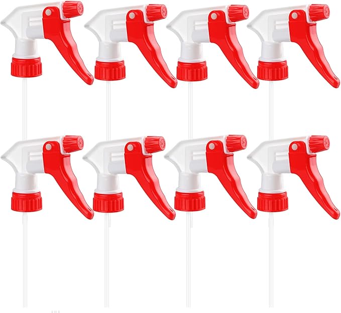 Spray Bottle Nozzles Plastic Heavy Duty Trigger Spray Nozzle 8Pcs Replacement Head Leak Proof Water Bottle Spray Nozzles Adjustable Head Sprayer