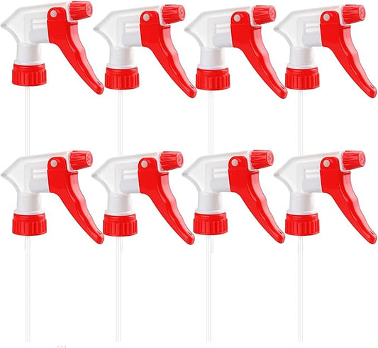 Spray Bottle Nozzles Plastic Heavy Duty Trigger Spray Nozzle 8Pcs Replacement Head Leak Proof Water Bottle Spray Nozzles Adjustable Head Sprayer