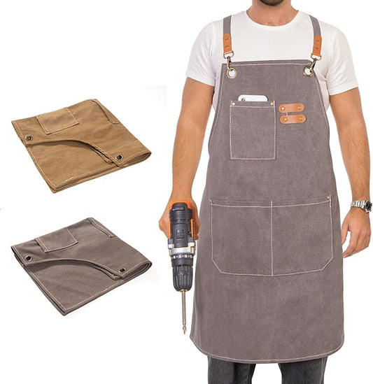 Woodworking Apron Heavy Wax Canvas Work Apron