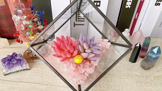 Rose Quartz Crystal Gravel Polished Rocks Chips Crushed Stones Healing Bulk Natural Tumbled Gem Home Decoration Pebbles Aquarium Tank Plants Landscape Vase Filler Bottom Ornament 0.9lb 14.1 OZ