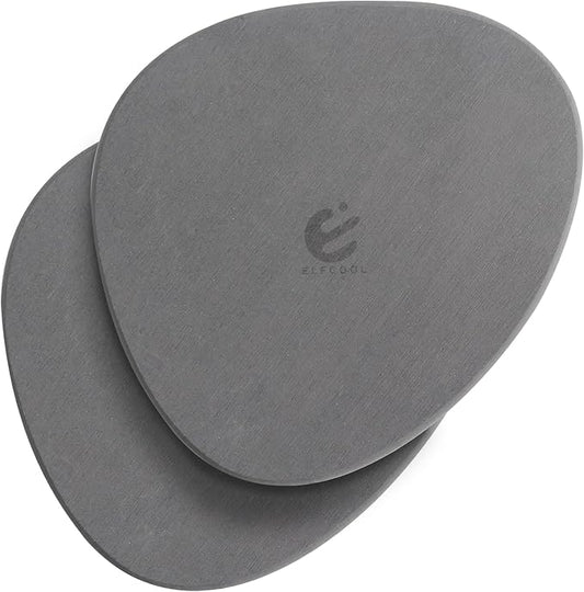Elfcool Plant Saucer Quick Dry Absorbent Flower Pot Saucer Dirp Tray Diatomaceous Earth Mat for Indoor Outdoor Plants (8''-Dark Grey-2pack)