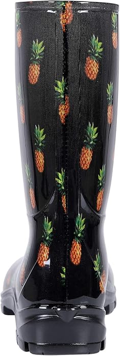 Asgard Women's Mid Calf Rain Boots Printed Waterproof Rubber Boots Short Garden Shose