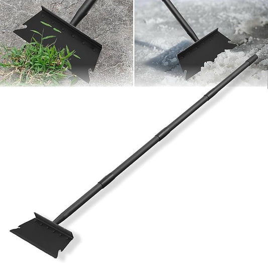 Garden Flat Shovel Scraper, Multifunctional Garden Cleaning Shovel with 59 Inch Long Handle, Heavy Duty Outdoor Floor Scraper for Weed Cleaning,Trenching,Edging and Removing Snow,Ice,Weeds,Dirty,Moss