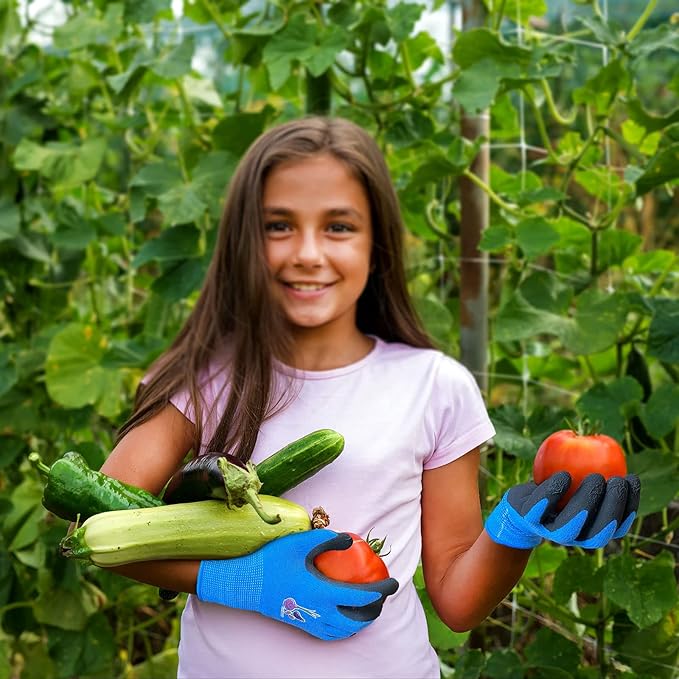 Evridwear Kids Gardening Gloves for Boys Girls Outdoor Yard Work,Planting (3-12 years)