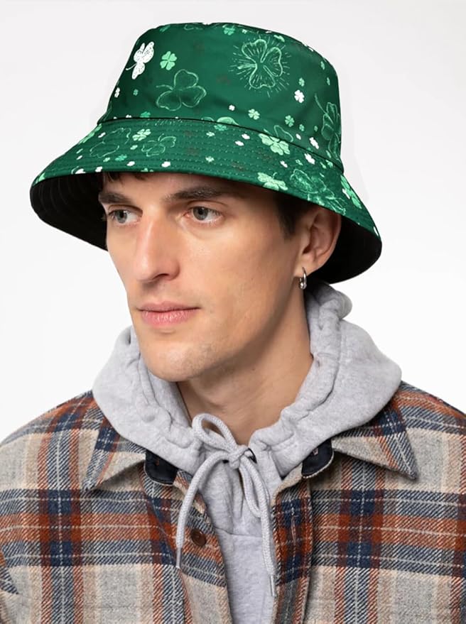 Malaxlx Bucket Hat Beach Sun Hat Fishing Hat for Women Men, Outdoor Travel Reversible Double Side Wear Fisherman Hat