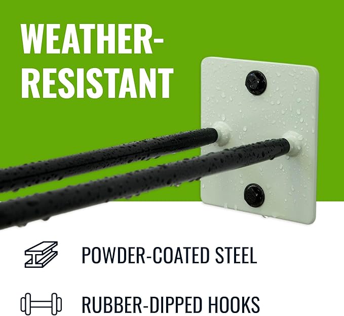 StoreYourBoard Tool Organizer Hook, Wall Mount Garage Storage, Tool Storage for Shovels Rakes Brooms Hoses and More, Rubber-Coated Steel Holds 50 lbs, 12" X 4" X 4.5"