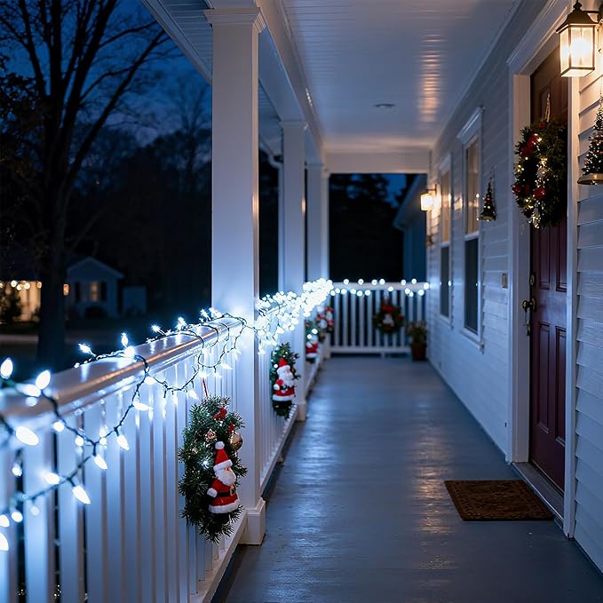 Christmas Lights 66ft 200 LED Battery Operated String Lights with Timer Memory Function or Battery Powered Waterproof Fairy Light for Indoor Outdoor Decoration