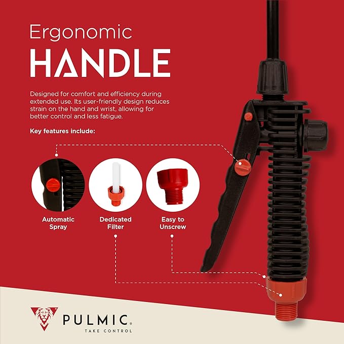 PULMIC Electric Sprayer Pegasus 35. 9.25-Gallon Cart Sprayer. 3 Application Speeds Up to 60 PSI Pressure. 18V Removable Lithium Battery. Up to 7 Hours of Autonomy. 20 ft Hose and Accessories Included