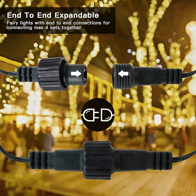 300 LED Christmas String Lights, 108FT - UL Certified Outdoor & Indoor Fairy Lights for Tree, Patio, Garden, Party, Wedding, Halloween, Holiday Decor