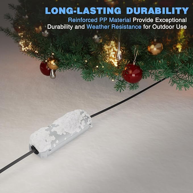 Flemoon [3 Pack] Outdoor Extension Cord Cover Waterproof, Weatherproof Electrical Connection Box for Straight Plug, Outlet, Socket, Halloween, Christmas Holiday Decoration String Light, Light Grey