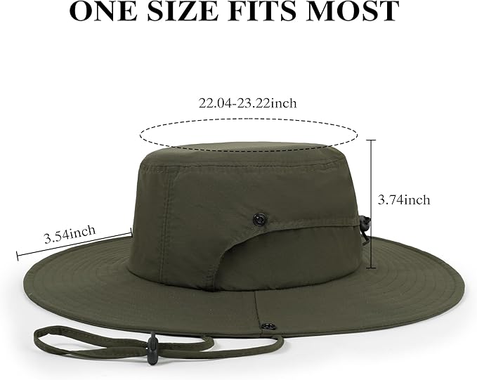 Wide Brim Sun Hats Waterproof Bucket Hat UV Protection Fishing Hat Summer Packable Fisherman Hat for Men and Women