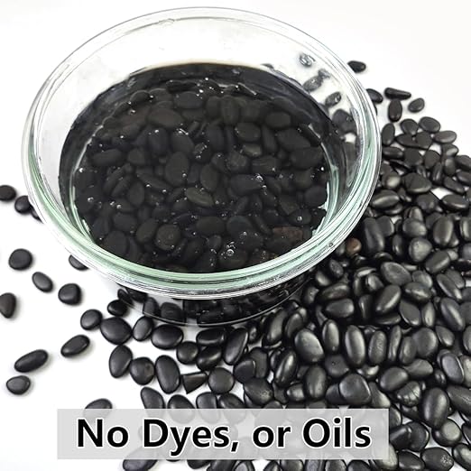 5LB Succulent and Cactus Black Pebbles, 3/8 Inch Natural Decorative Polished Stones, River Rocks for Indoor Plants, Vases, Planters and Outdoor Gardening