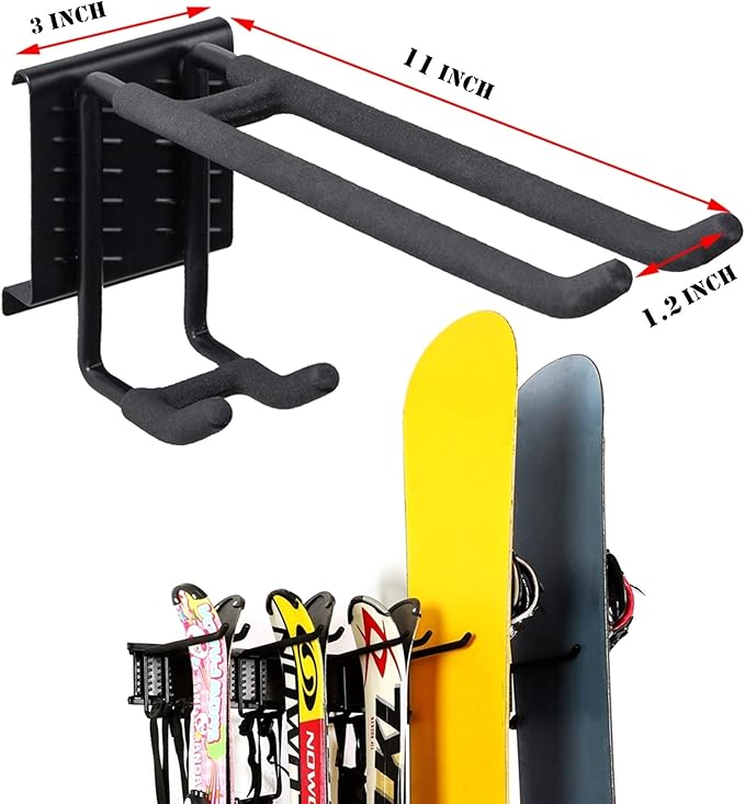 WALMANN Wall Mount Tool Organizer, Mop and Broom Holder, Garage Tools Storage Rack, Heavy Duty Garden Tool Storage Rack, Holds Up to 300 lbs