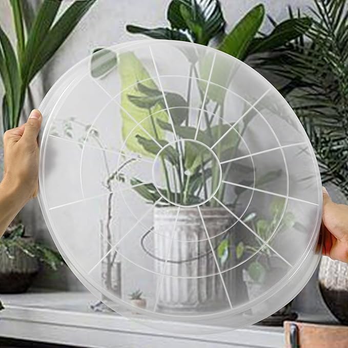 4 Pack Clear Plant Saucer 4 6 8 10 12 14 16 18 20 22 Inch Plant Trays for Pots, Plastic Extra Large Planter Saucers for Outdoors Indoors, Drip Catcher Water Tray for Plants (10 Inch)
