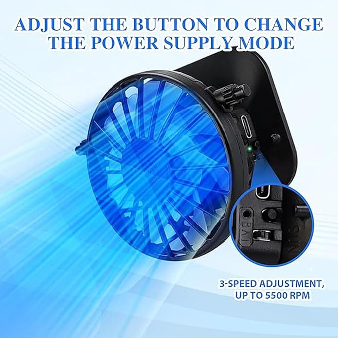 Solar Fan Hat Wide Brim Solar Fan Hat Outdoor Sun Hats for Men Women Fishing Hat with Removable & USB Charging Fan Khaki