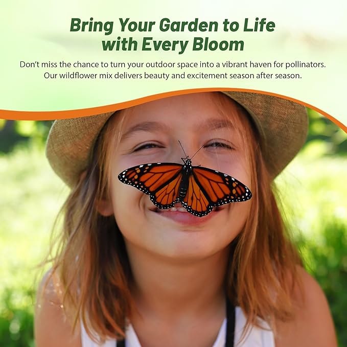 Outsidepride Birds & Butterfly Wild Flower Seed Mix - 1 Lb. Premium Blend of Annual & Perennial Wildflower Seeds for Attracting Songbirds, Hummingbirds, & Butterflies