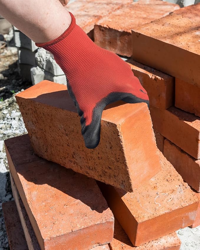 Ultra-Thin PU Coated Work Gloves 12 Pairs Breathable High Dexterity Gardening Warehouse Assembly Precision Tasks