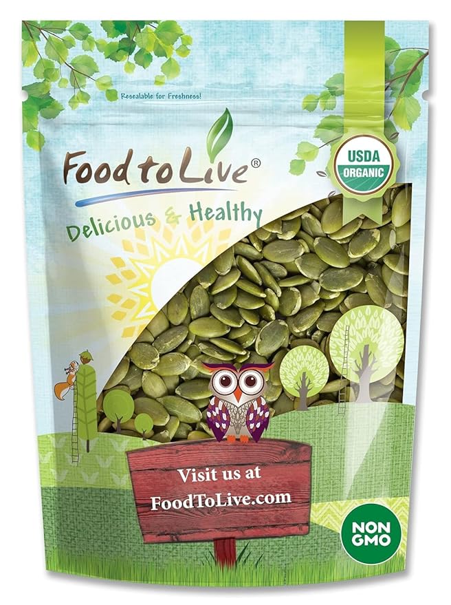 Food to Live Organic Raw Pepitas, 4 Pounds — Non-GMO, Pumpkin Seed Kernels, Unsalted, No Oil, No Shell, Vegan, Kosher, Bulk. Keto Snack.