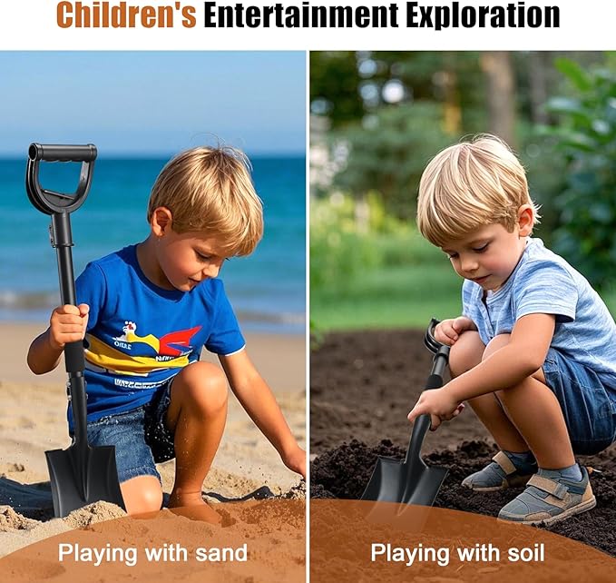 Shovel, Garden Shovels for Digging, 31” Small Spade Square Shovel with D-Handle Portable，Suitable for Car Snow Removal Trenching Kids Sand Beach Shovel Camping Gardening