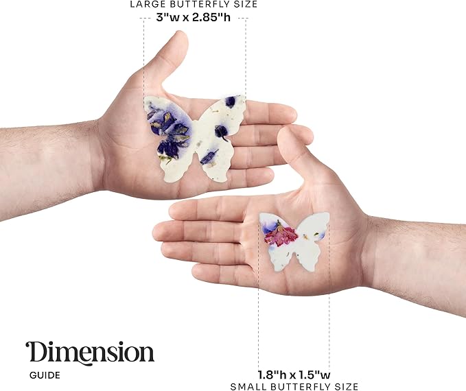 Butterfly Seed Paper – 50pcs Small Pink & Purple Plantable Wildflower, Writable & Plantable Gift for Moms, Plant Lover, & Teachers, Ideal for Weddings, Baby Shower, Memorial, & Celebrations