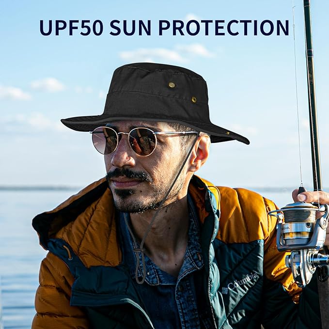 Sun Hats for Men Women Boonie Hat Foldable Fishing Hat UPF 50+ Bucket Hat for Fishing Hiking Garden Safari Beach