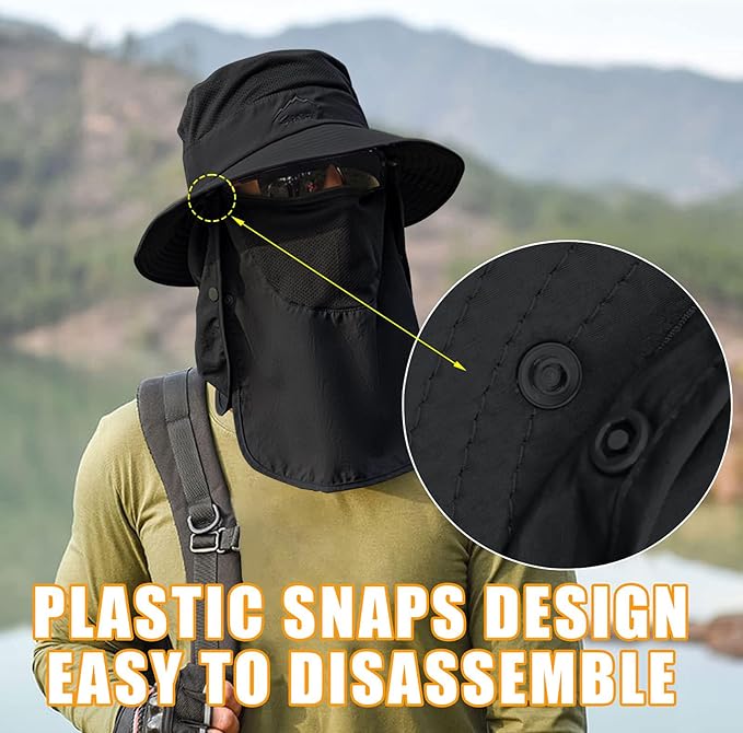 Sun Hats for Men Women Fishing Hat UPF 50+ Breathable Wide Brim Summer UV Protection Hat