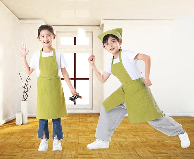 Linen Apron for women with pockets Cottion Linen Split-leg Apron for Clay Kichen Artist Pottery Gardening