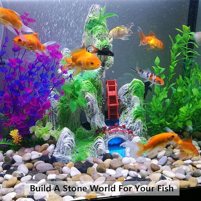 40lbs Black Pebbles Mulch for Landscaping, 1-2 Inch High Polished Natural River Rocks for Plants, Decorative Stones Garden Outdoor and Indoor DIY Vase Filler Fish Tank Aquariums