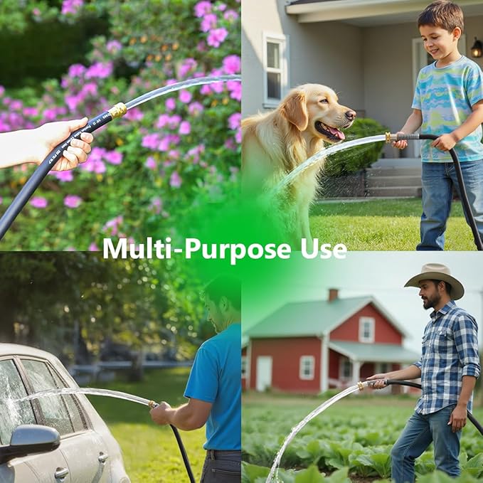 Leader Garden Hose 5ft x 5/8", Heavy Duty Short Water Hose, Male to Female Fittings, Five Layered Braiding for Durability, 1000PSI Burst, 200PSI Working (Black)