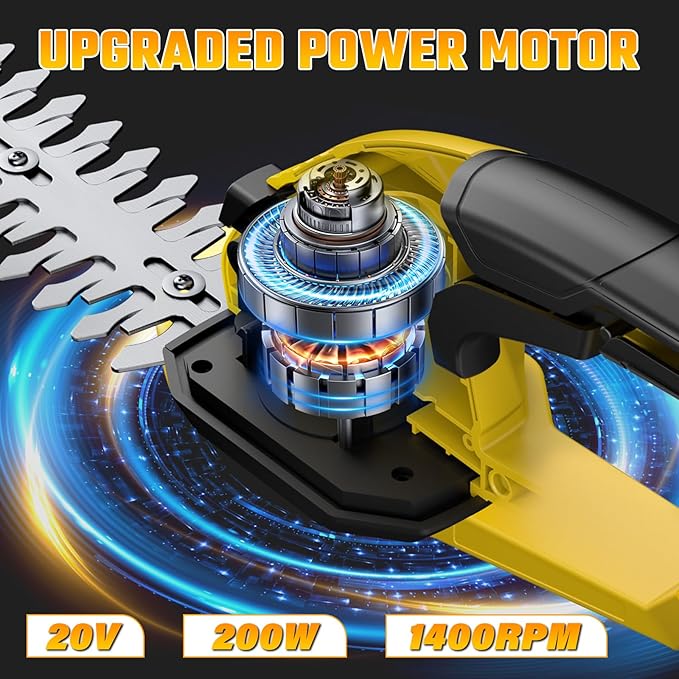 Cordless Grass Shear & Hedge Trimmer for DEWALT 20V Battery, 2 in 1 Handheld Electric Shrubbery Trimmer, Bush Trimmer for Yard & Garden, Lawn(Tool Only)