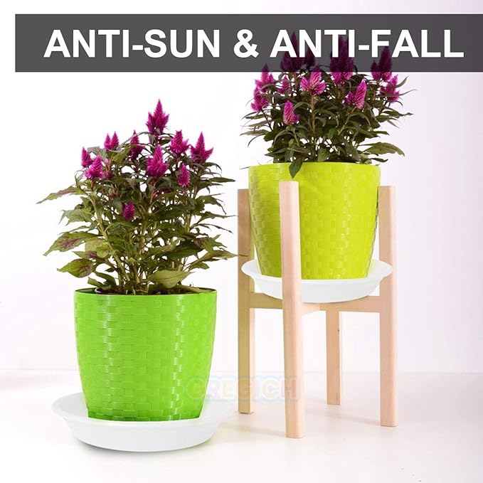 7.5 inch (5.9" at Base) Plastic Plant Saucer Pack of 6, Durable Thick Sturdy Plant Drip Trays for Indoors, Planter Saucers Flower Pot Tray Dish Plate for Outdoor