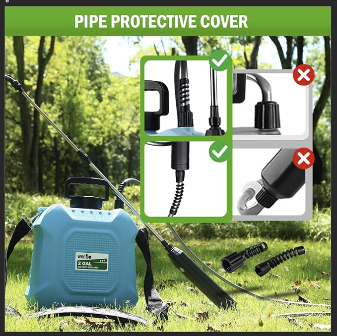 Battery Powered Sprayer 2 Gallon, Electric Sprayer with Retractable Wand & 4 Mist Nozzles & USB Rechargeable Handle, Water Spray Pump Sprayers for Planting Lawn Yard Garden